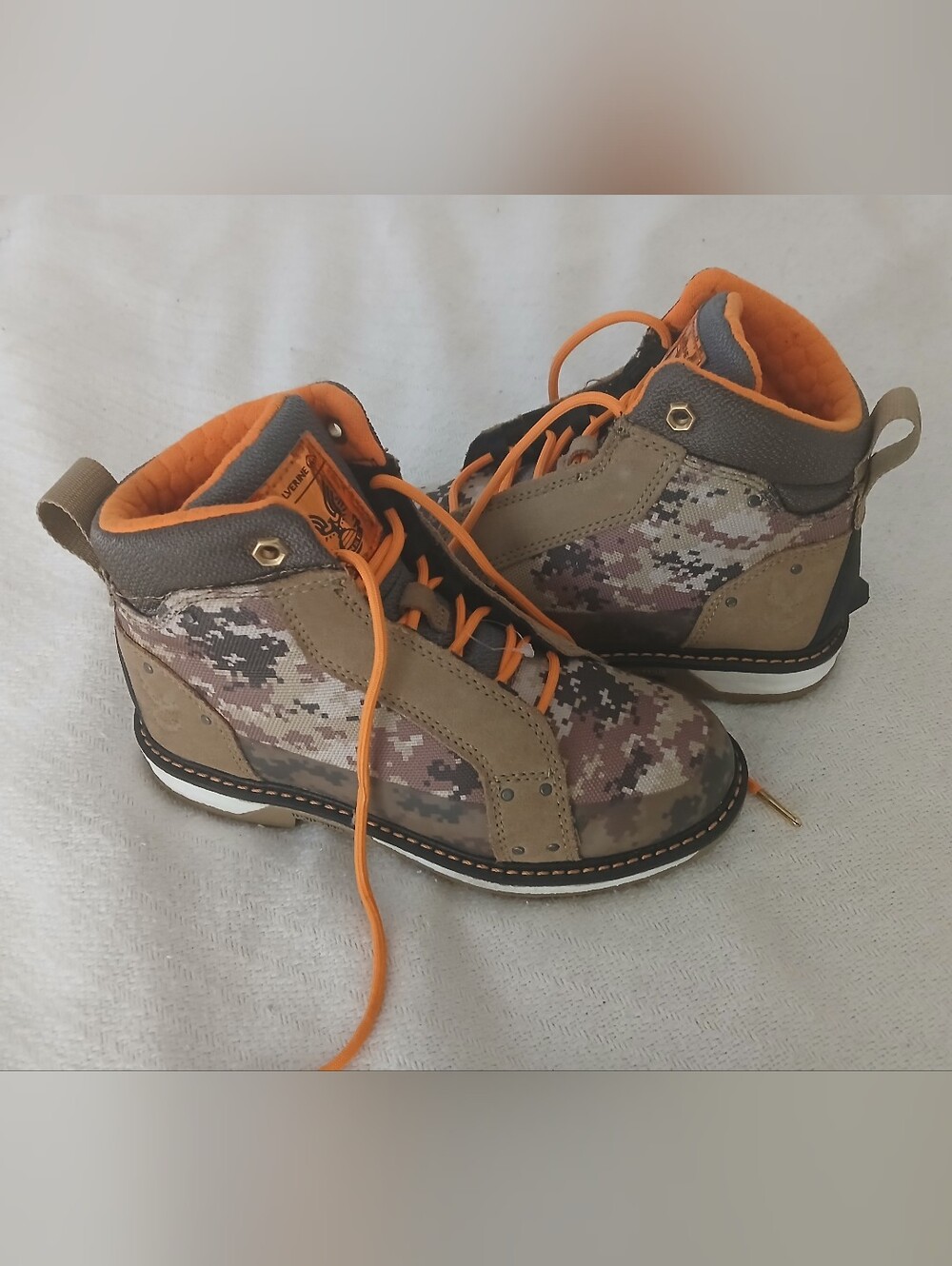 Wolverine Kids Digital Camo Boots with Orange Accents